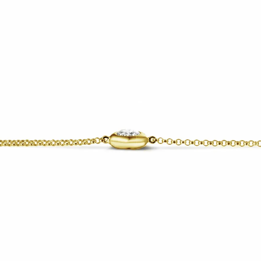 0.50 quilates pulsera diamante satélite en oro amarillo 