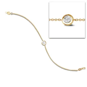 0.50 quilates pulsera diamante satélite en oro amarillo 