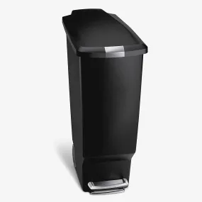 40 LITRE  SLIM STEP CAN BLACK PLASTIC