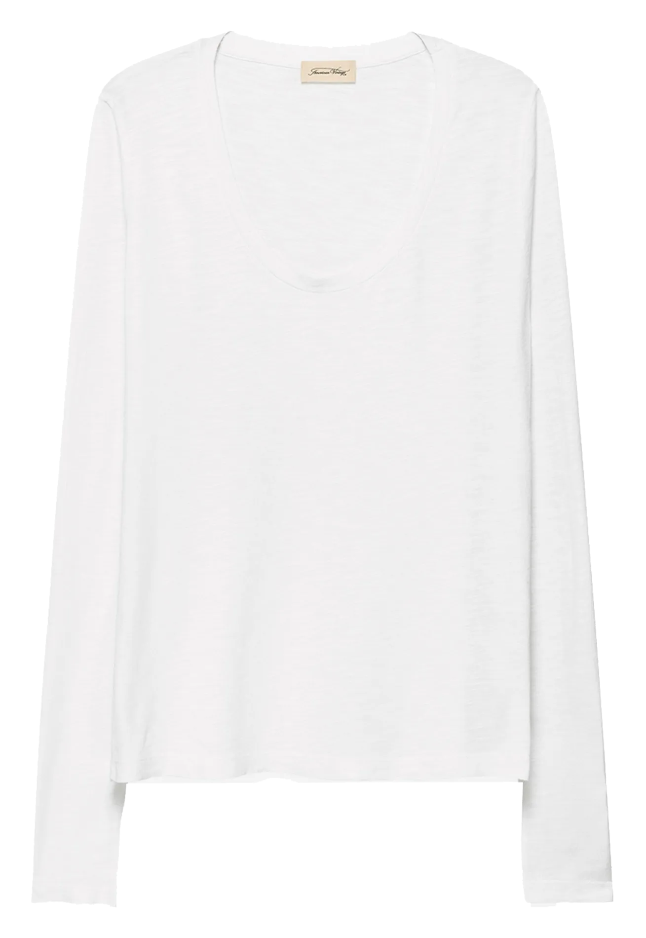 AMERICAN VINTAGE SONOMA  CAMISETA DE ALGODóN CON CUELLO DE PICO EN BLANCO