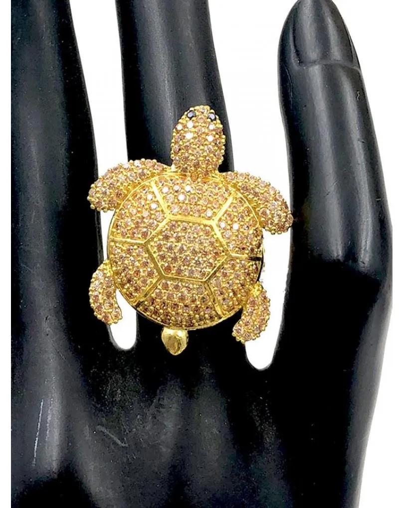 ANILLOS ROSAS AJUSTABLES CON SIMPATICO DISEÑO DE TORTUGA