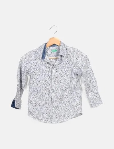 Benetton Camisa blanca estampado floral