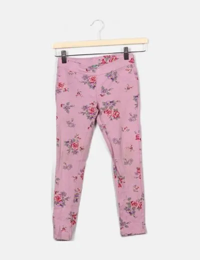 Benetton Legging rosa estampado floral