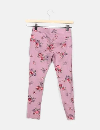 Benetton Legging rosa estampado floral