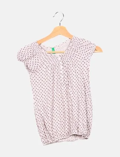 Benetton Vestido gris estampado floral