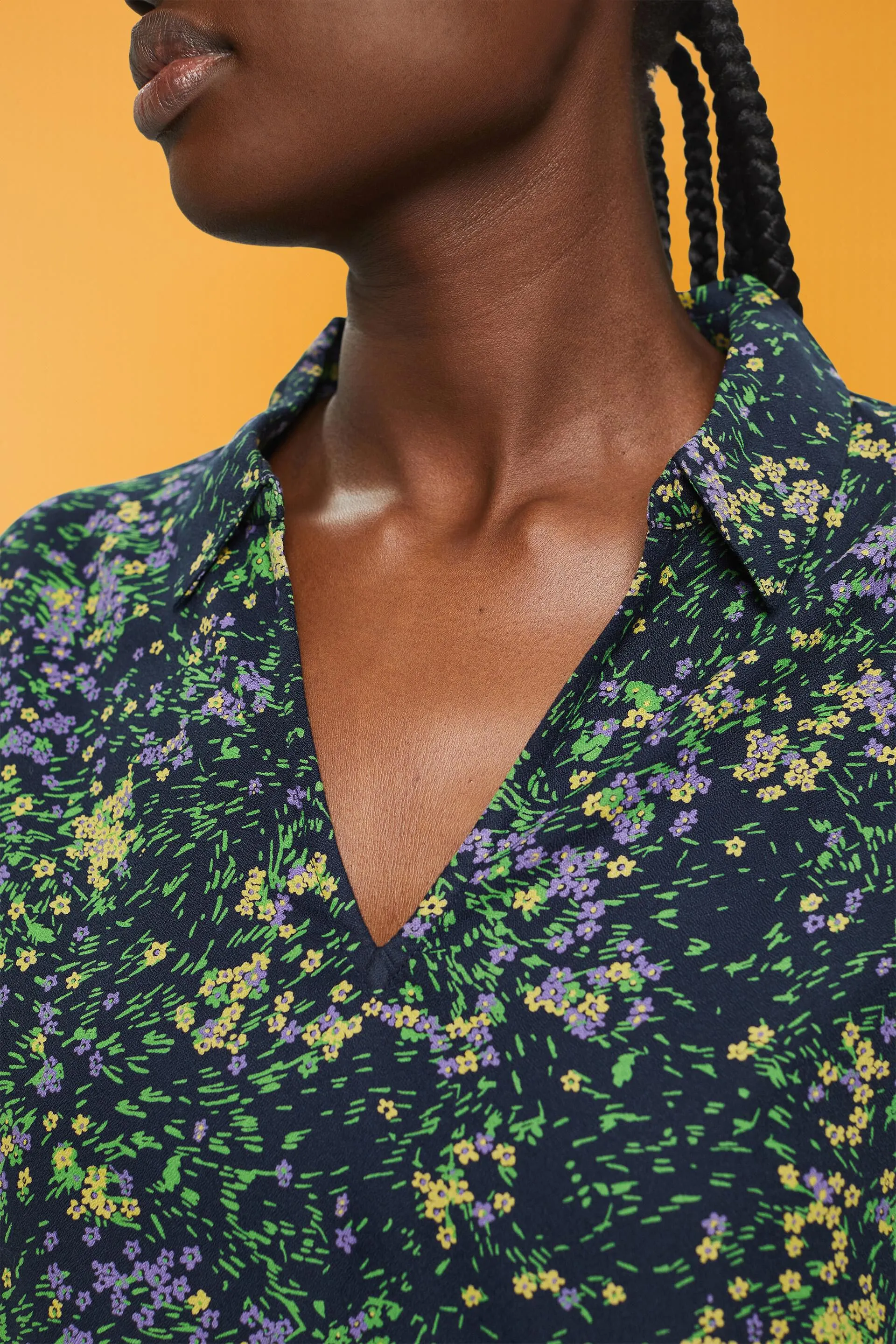 Blusa de algodón con estampado floral