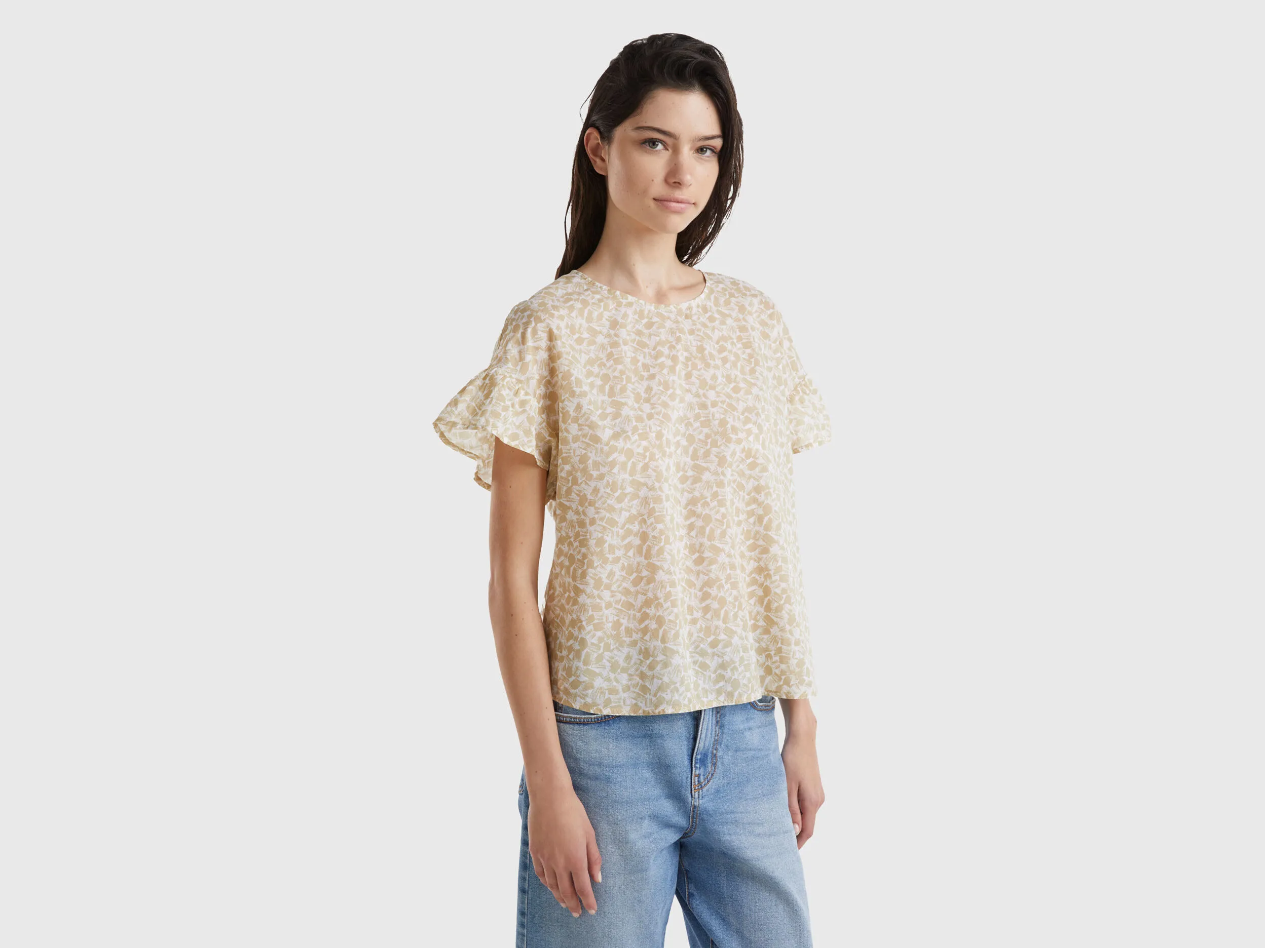 Blusa estampada de algodón ligero