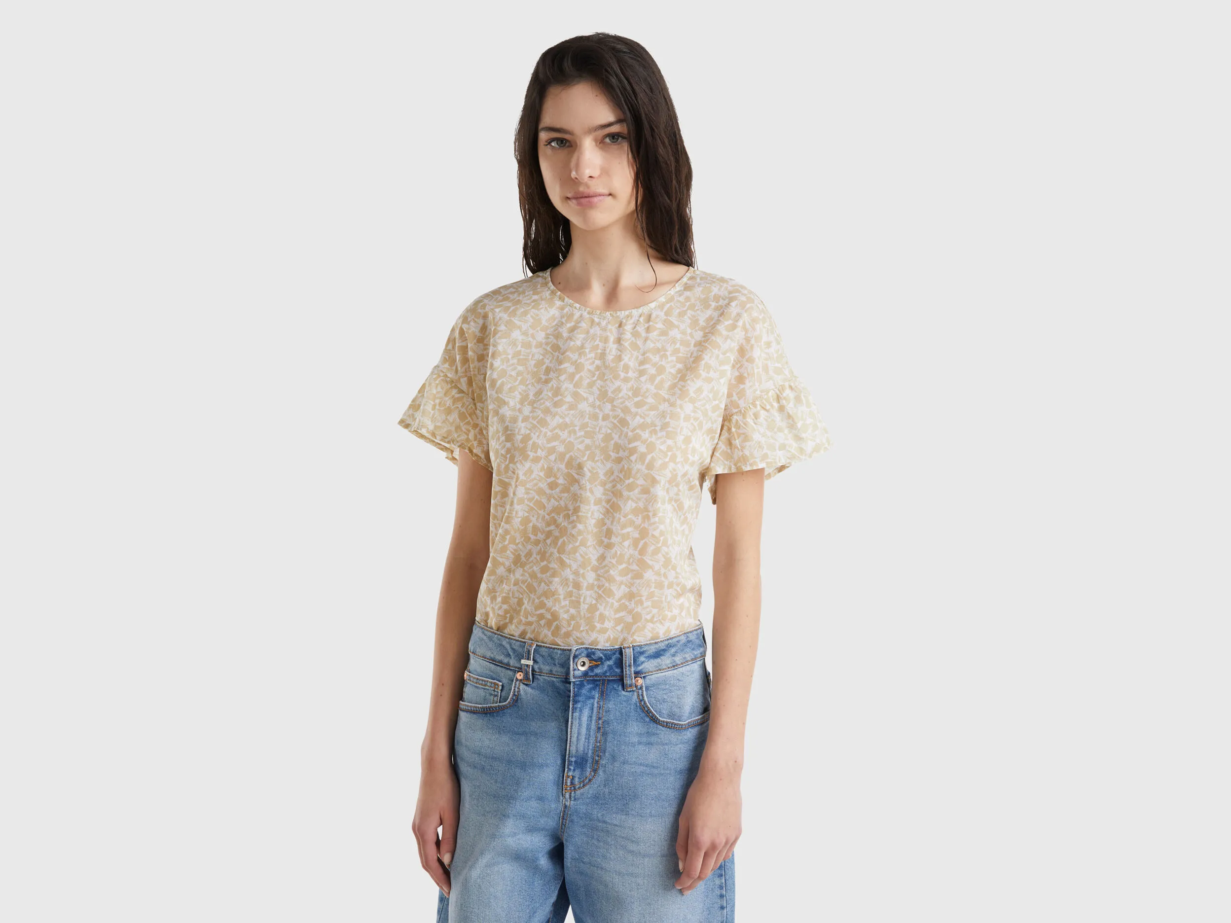 Blusa estampada de algodón ligero