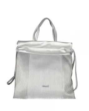 Bolso Plata/plomo Acolchado Vertical Asas Mano