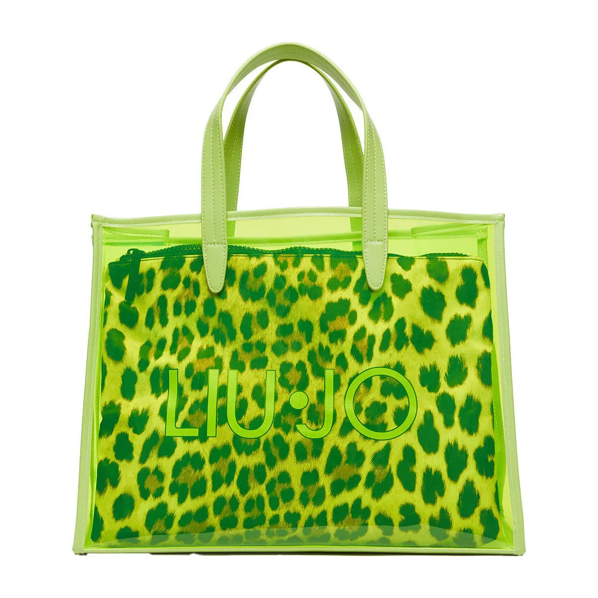 Bolso tote de PVC con bolso con estampado animal