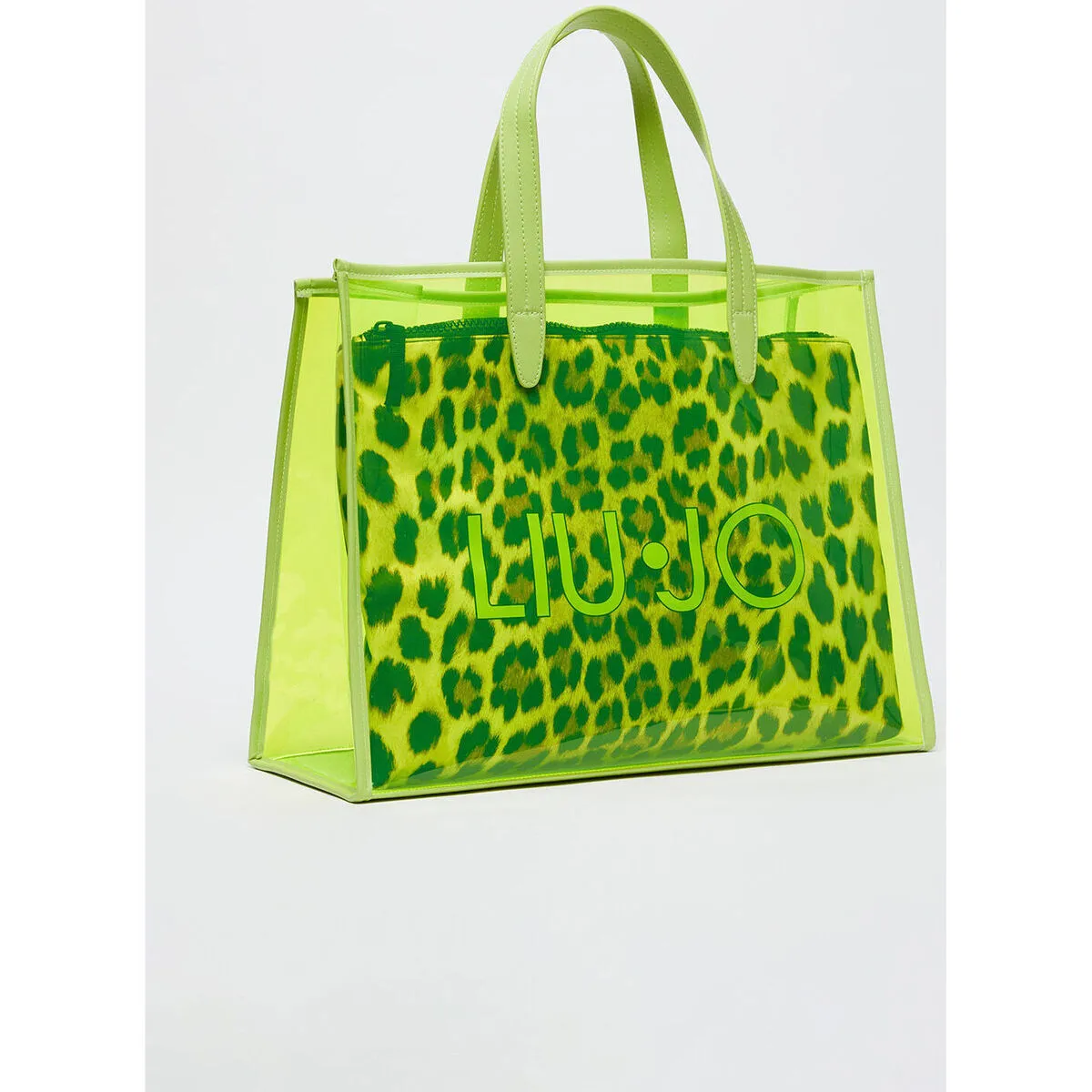 Bolso tote de PVC con bolso con estampado animal