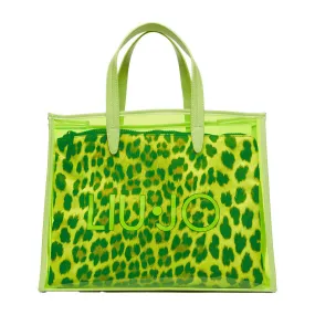 Bolso tote de PVC con bolso con estampado animal