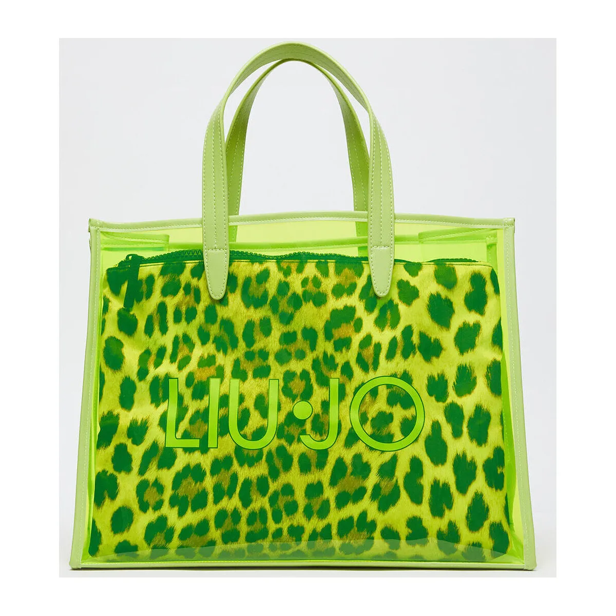 Bolso tote de PVC con bolso con estampado animal