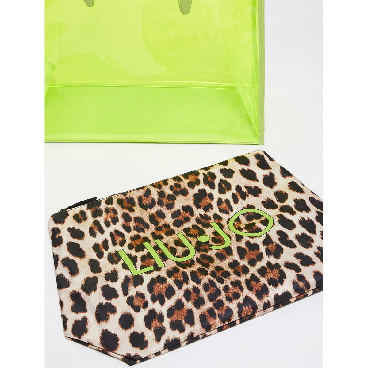 Bolso tote de PVC con bolso con estampado animal