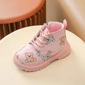 Botas cortas de algodón para niños Bebé lindo Botines de dibujos animados Niñas Moda Zapatos de invierno cálidos Botas antidesli