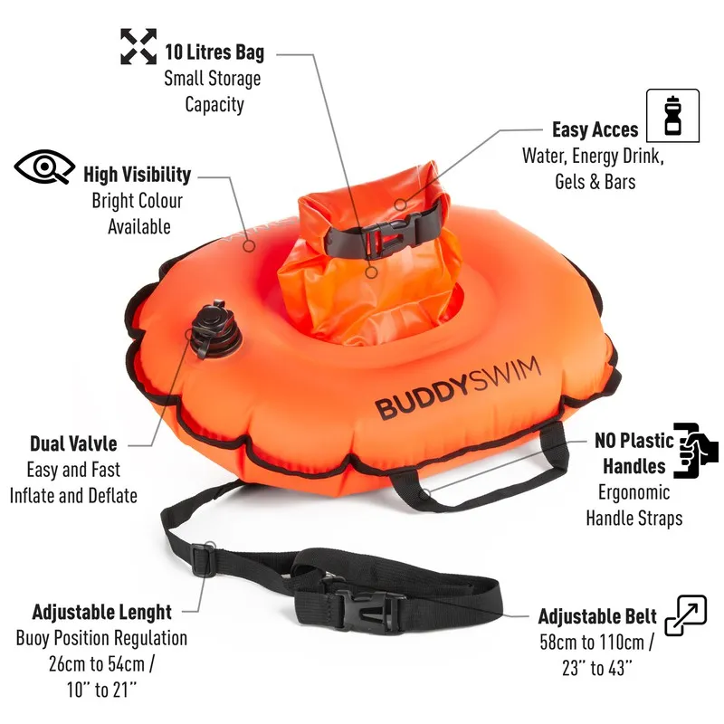 BUDDYSWIM Boya Natación Aguas Abiertas HYDRASTATION (Donut) NARANJA