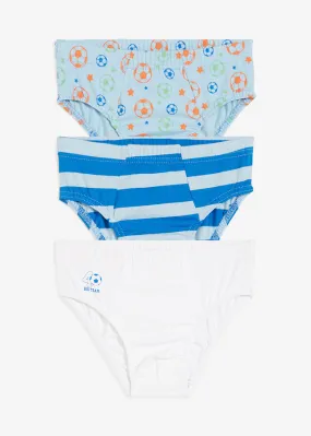 Calzoncillos para niños (3 unidades) Azur-blanco-azul claro de rayas