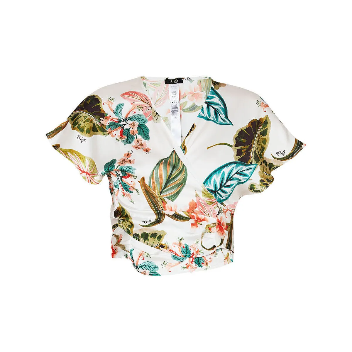 Camisa corta con estampado tropical