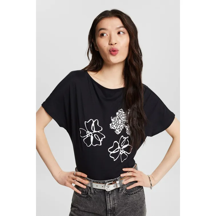 CAMISETA CON ESTAMPADO FLORAL MUJER ESPRIT