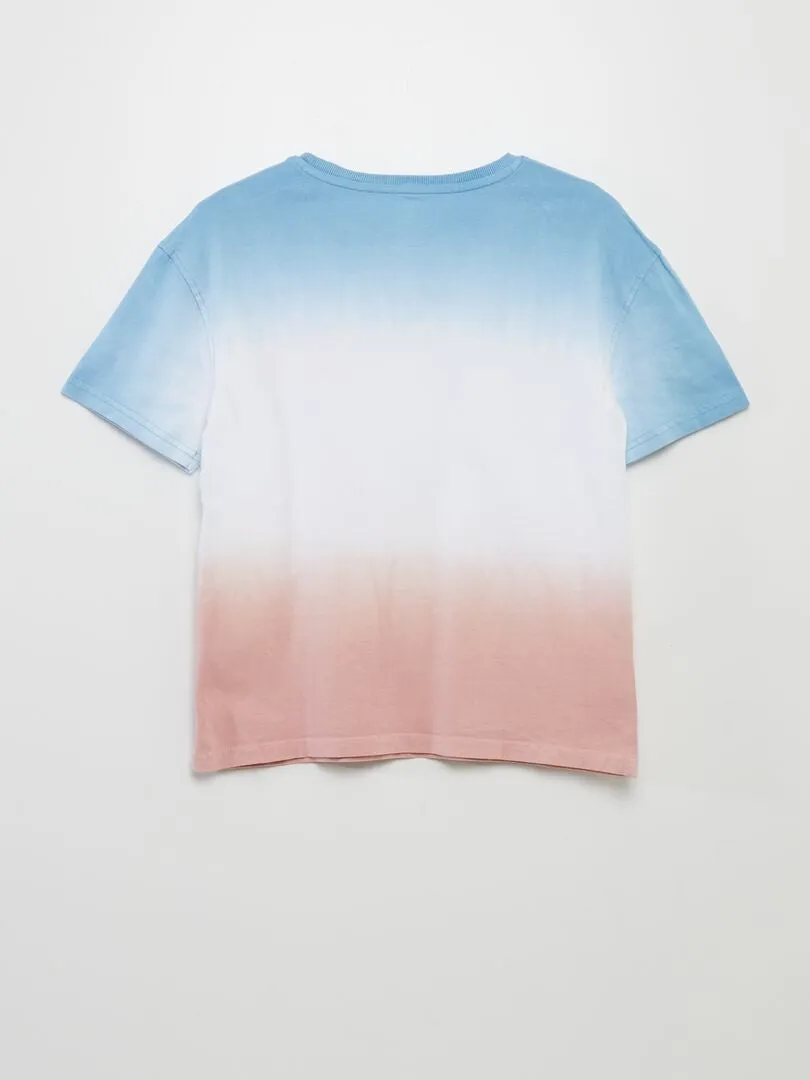 Camiseta de manga corta con estampado tie-dye - ROSA