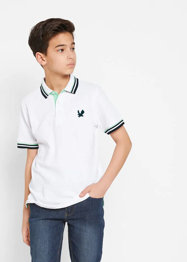 Camiseta de tipo polo para niños Blanco