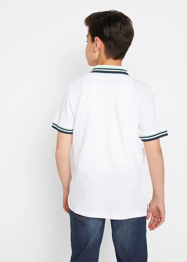 Camiseta de tipo polo para niños Blanco