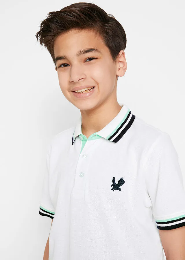 Camiseta de tipo polo para niños Blanco