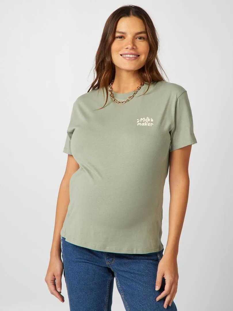 Camiseta lactancia con estampado - VERDE