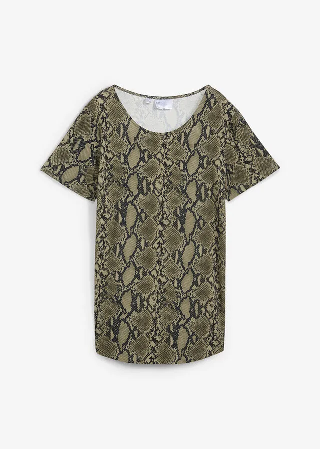 Camiseta larga con viscosa sostenible y estampado animal Con estampado de serpiente