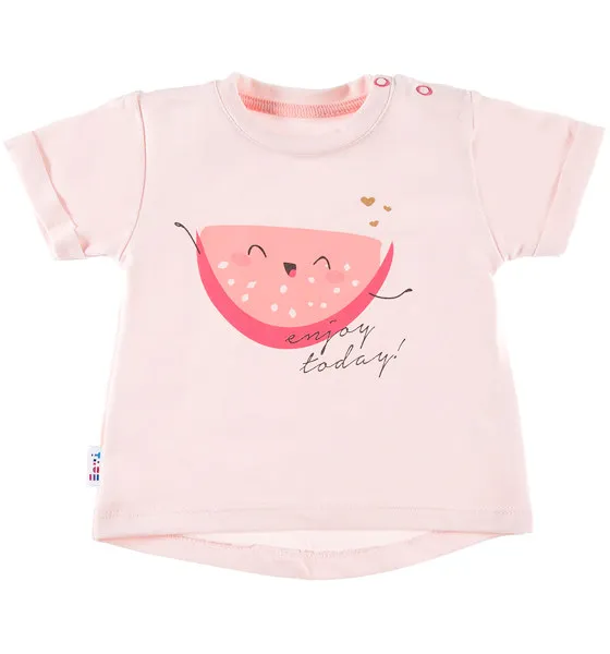 Camiseta rosa de manga corta para niña colección Sun