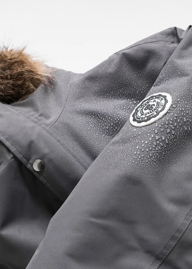 Cazadora de invierno con diseño deportivo Negro