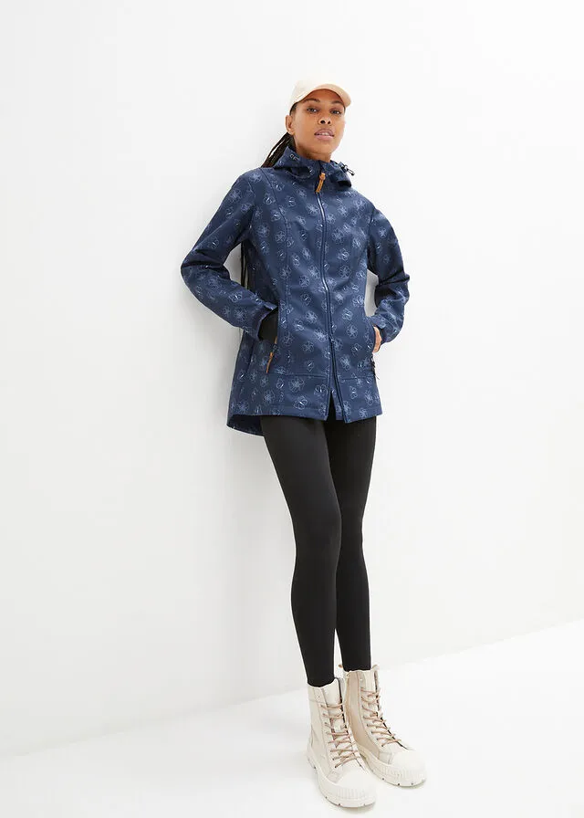 Chaqueta de tejido Softshell con estampado floral Azul marino de flores