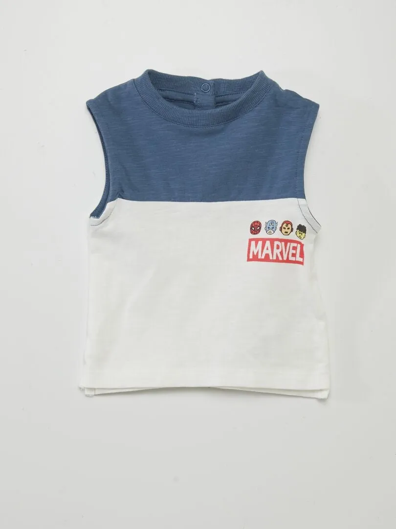 Conjunto de camiseta de tirantes + short 'Marvel' - 2 piezas - BLANCO