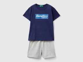 Conjunto de camiseta y bermudas de 100 % algodón