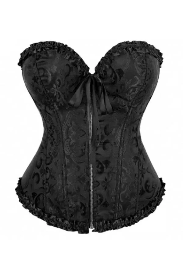 Corset básico brocado de fiesta blanco o negro