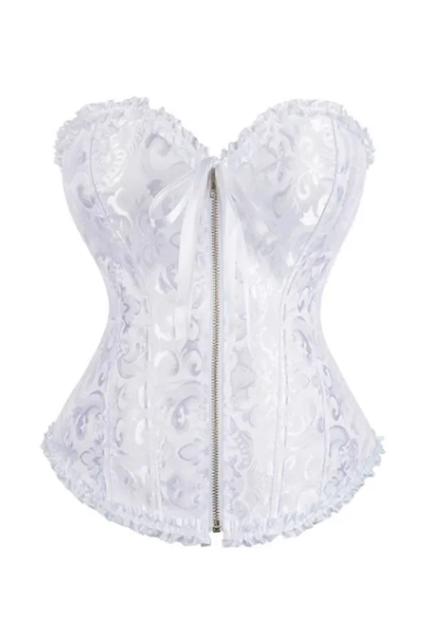 Corset básico brocado de fiesta blanco o negro