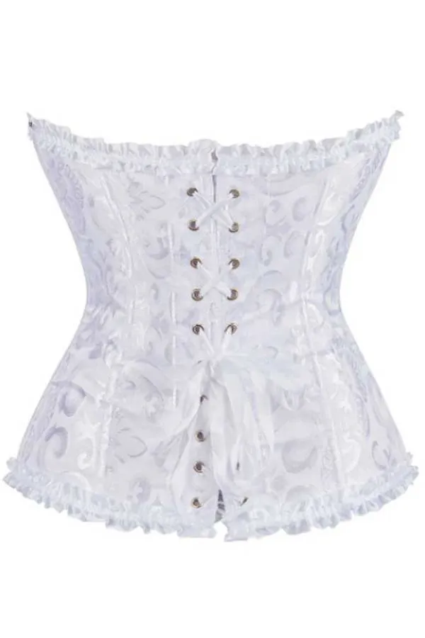 Corset básico brocado de fiesta blanco o negro