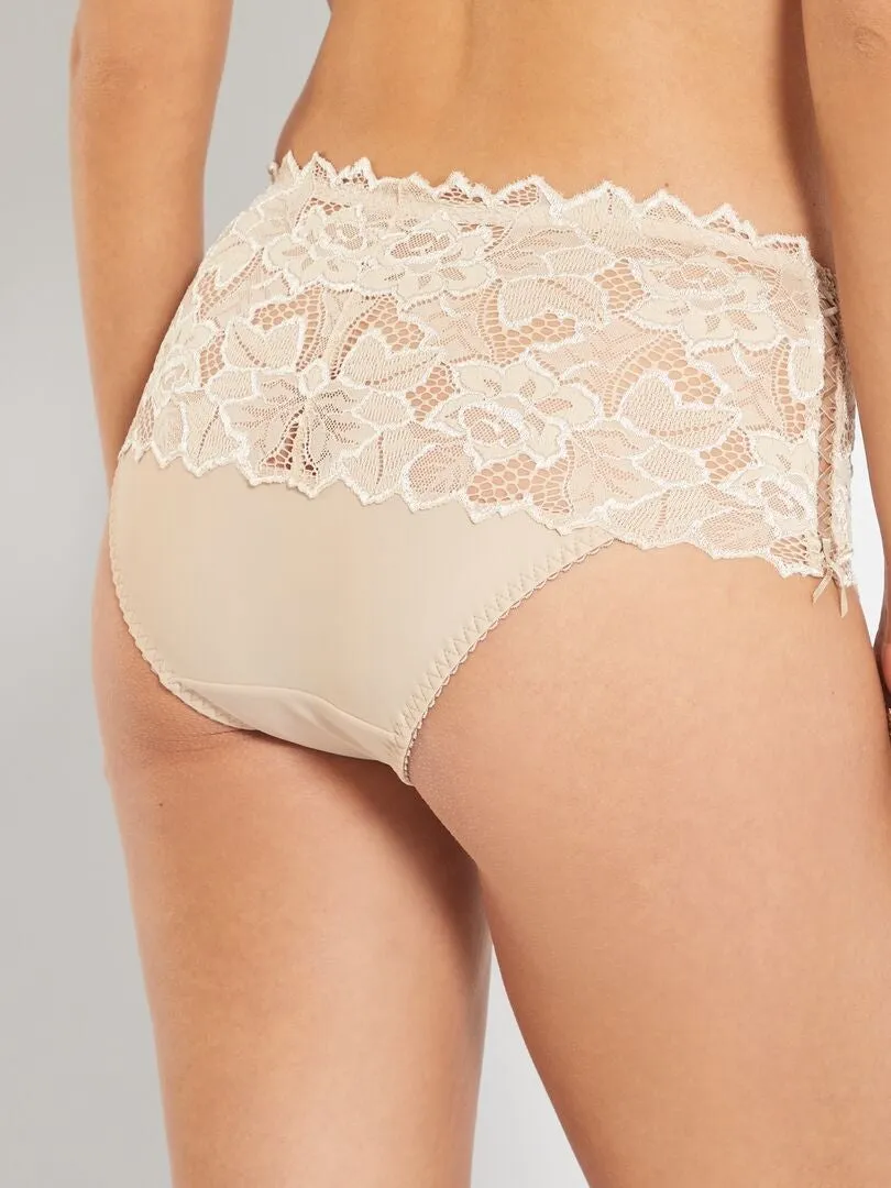 Culotte de encaje 'Sans Complexe' - BEIGE