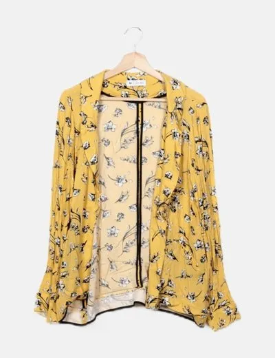 Easy Wear Kimono amarillo estampado floral