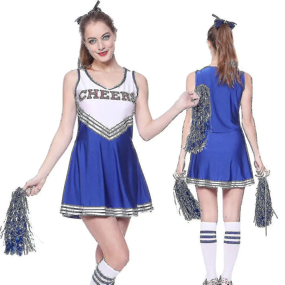 Escuela de Mujeres Chicas Fiesta Musical Fiesta de Halloween Cheerleader Disfraz Vestido Elegante Uniforme Traje Equipo Deporte