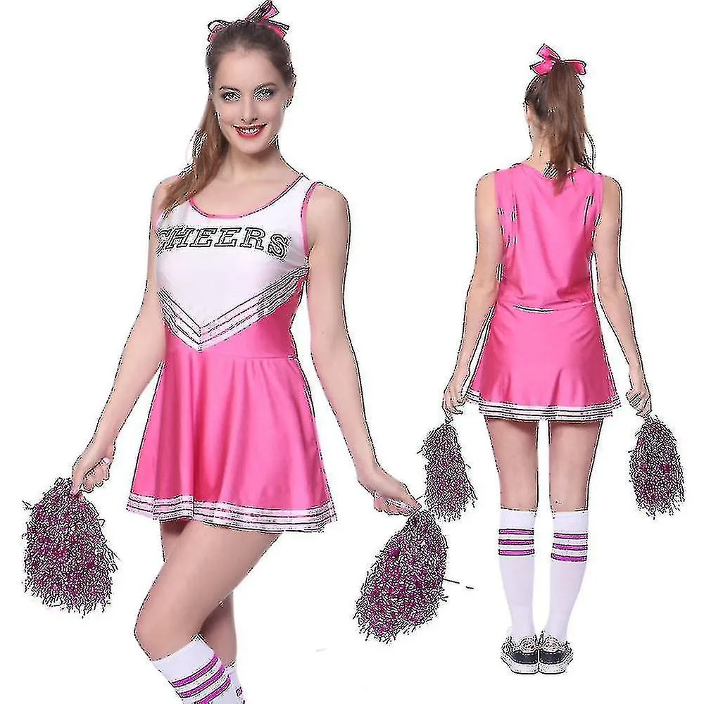 Escuela de Mujeres Chicas Fiesta Musical Fiesta de Halloween Cheerleader Disfraz Vestido Elegante Uniforme Traje Equipo Deporte