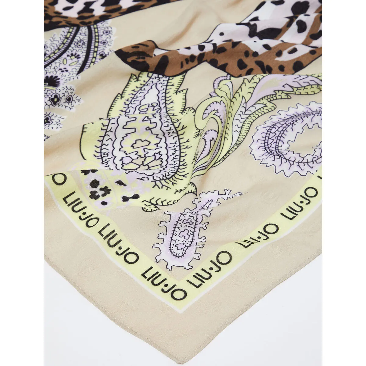 Fular de jacquard con estampado