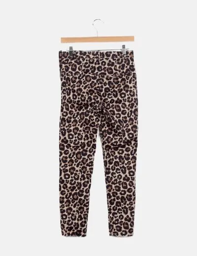 H&M Pantalón estampado animal print