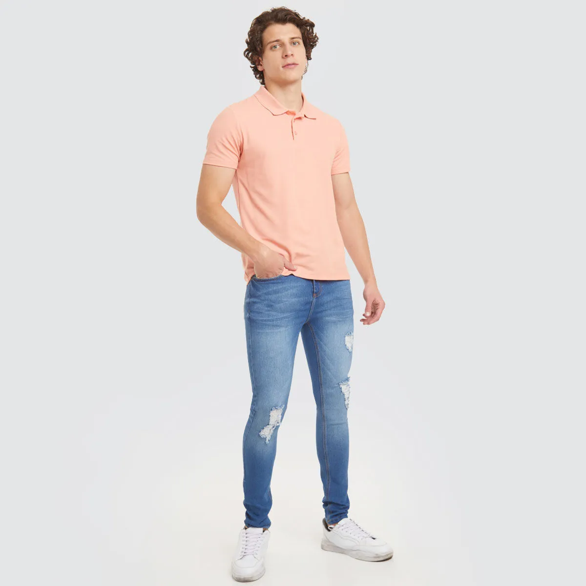 Jean Super Skinny Para Hombre