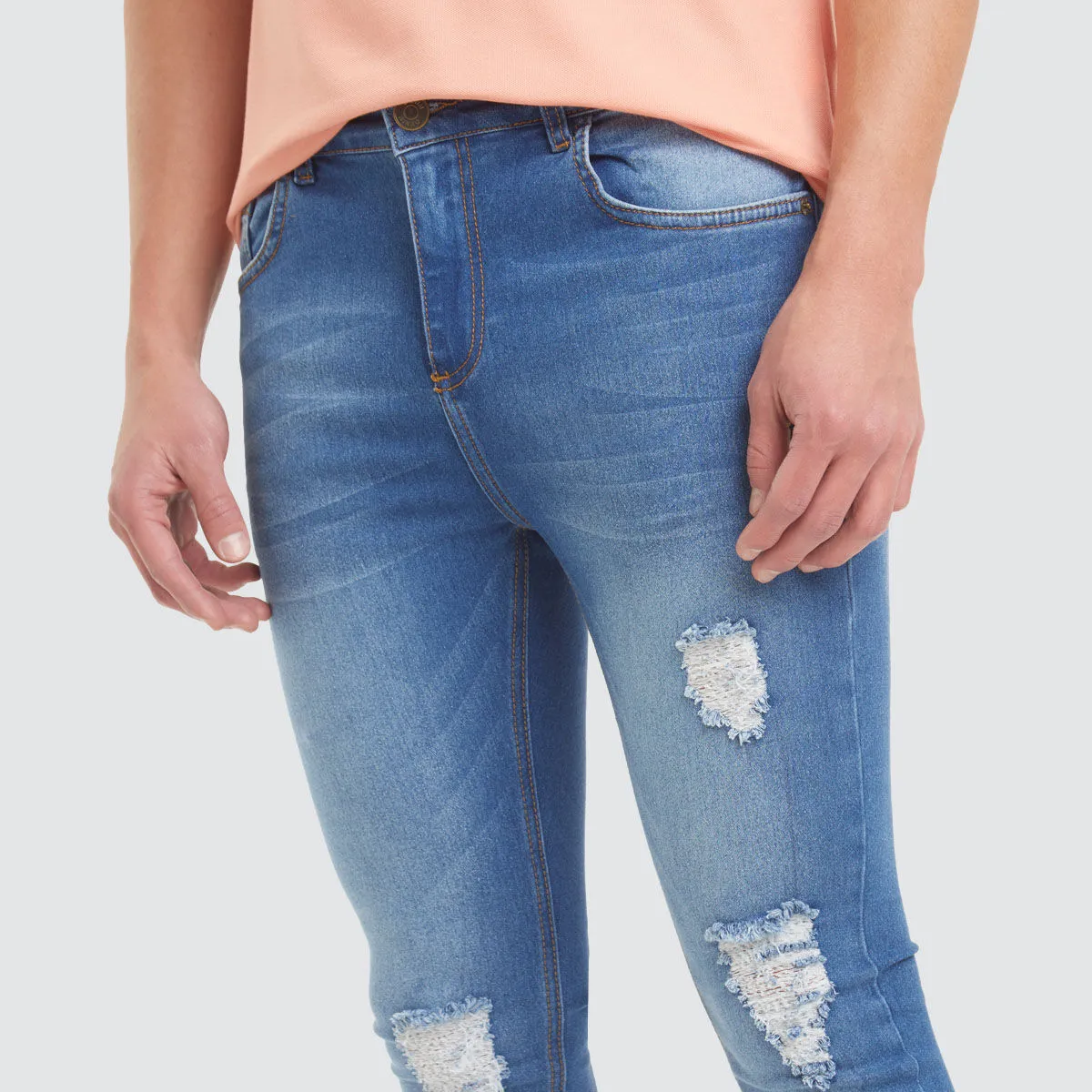 Jean Super Skinny Para Hombre