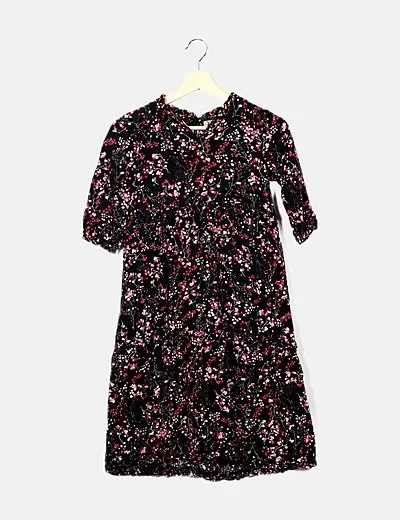 KIDS ONLY Vestido negro estampado floral