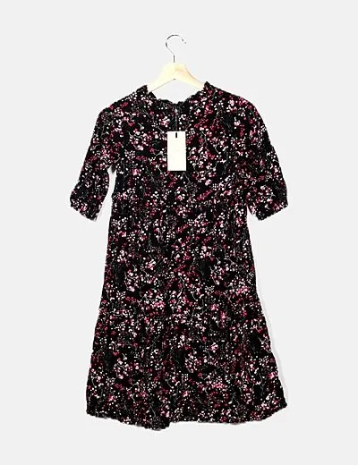 KIDS ONLY Vestido negro estampado floral