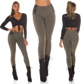 Leggings básicos cintura alta Khaki