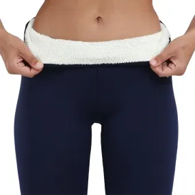 Leggings de invierno para mujeres Cintura alta Forro cálido Grueso Medios opacos Pantalones elásticos Leggings ajustados térmico