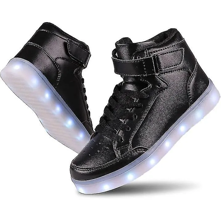 Los niños iluminan los zapatos Led los zapatos USB Charging Flashing High Top Sneakers